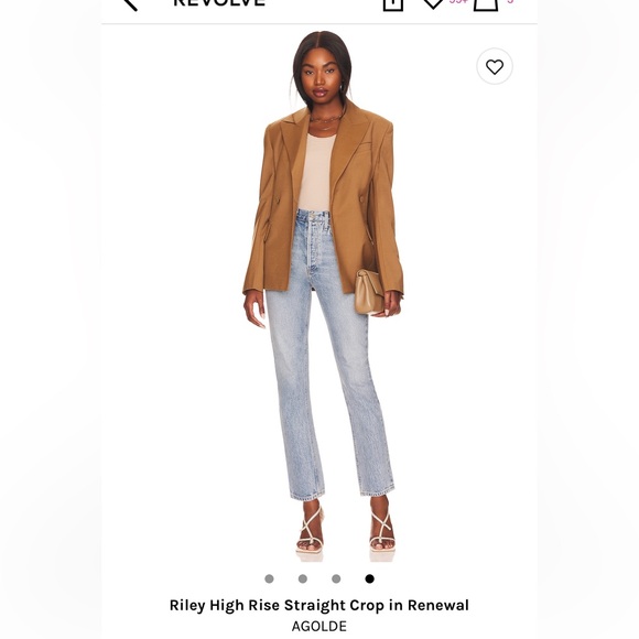 Agolde Riley High Rise Straight Crop in Renewal - Picture 3 of 7